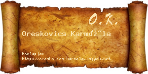 Oreskovics Karméla névjegykártya